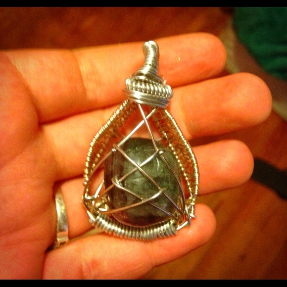 Handmade gem stone wire wrap necklaces gypsy boho - Picture 2 of 4