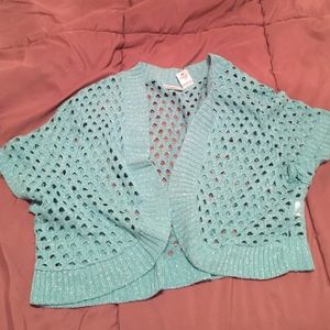 Turquoise sparkly shrug