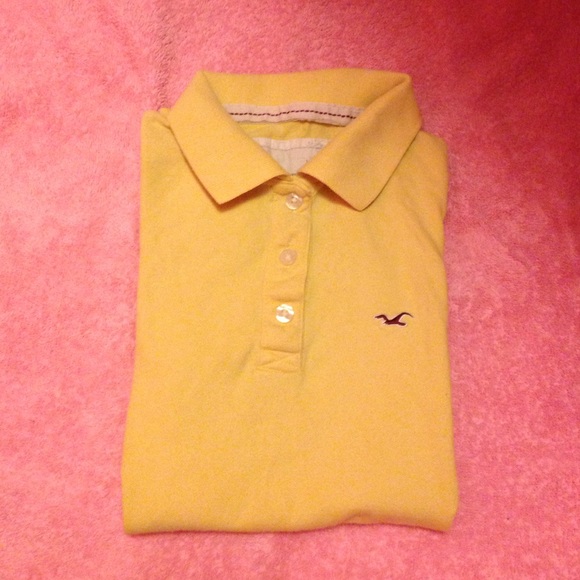 Yellow hollister polo shirt