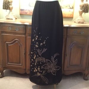 Ann Taylor Black Skirt w/Print