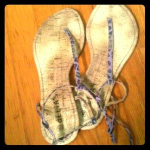 Purple leopard print sandals