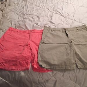 Two pair GAP Boyfriend Roll Up Shorts size 10
