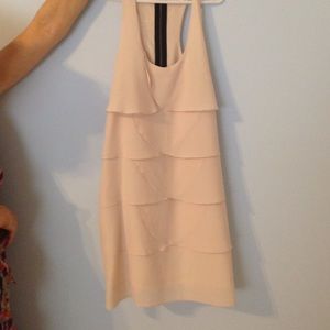 Cream scalloped dress with zipper in back