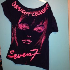 Plus size navy and hot pink top