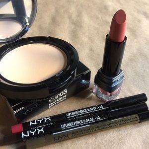 NYX Lipstick & Powder Makeup Bundle New!