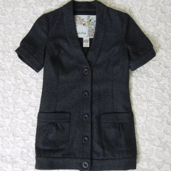 Anthropologie Jackets & Blazers - Tabitha sz 4 Blazer Jacket Tweed Short Sleeve