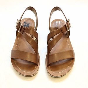 Sam Edelman Brown Crossover Sandals