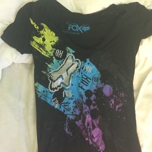 Fox rainbow vneck tshirt from pacsun