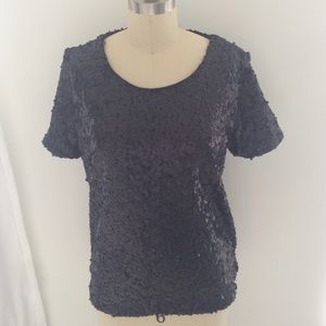Black sequined top