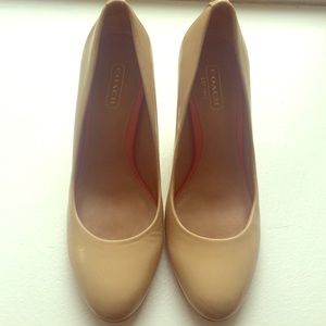 Coach Nude Patent Heels - Size 6.5