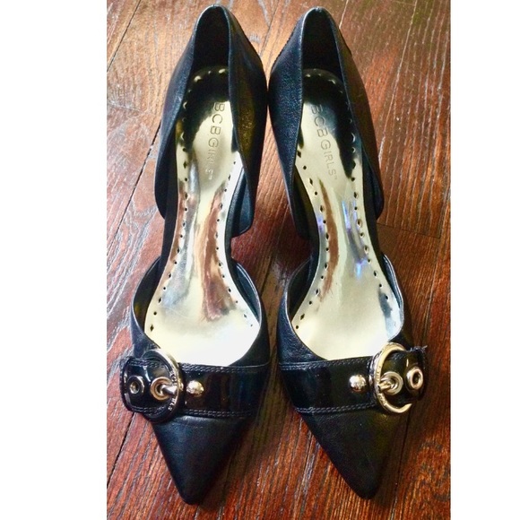 👠Beautiful BCBG Lillia Black leather heels!👠