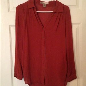 Sm. burnt orange chiffon top