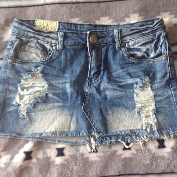 Machine jean skirt