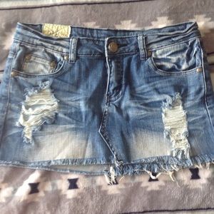 Machine jean skirt