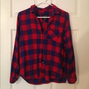 Med. red and blue flannel