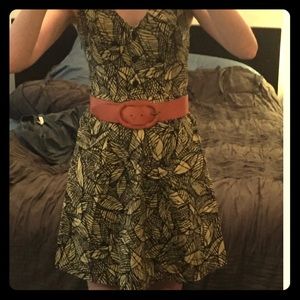 Anthropoloie yellow floral sleeveless cute dress!