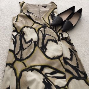 Ann Taylor faux wrap print dress