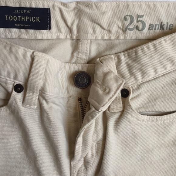 J.Crew ecru toothpick ankle jeans