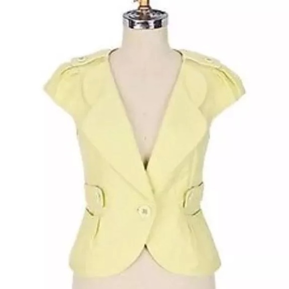 Elevenses Anthropologie Sz 2 Yellow Vizcaya Blazer