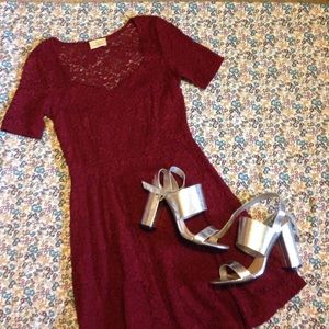 Maroon lace dress