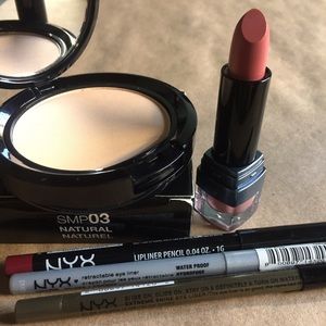 NYX Lipstick & Powder Makeup Bundle New!