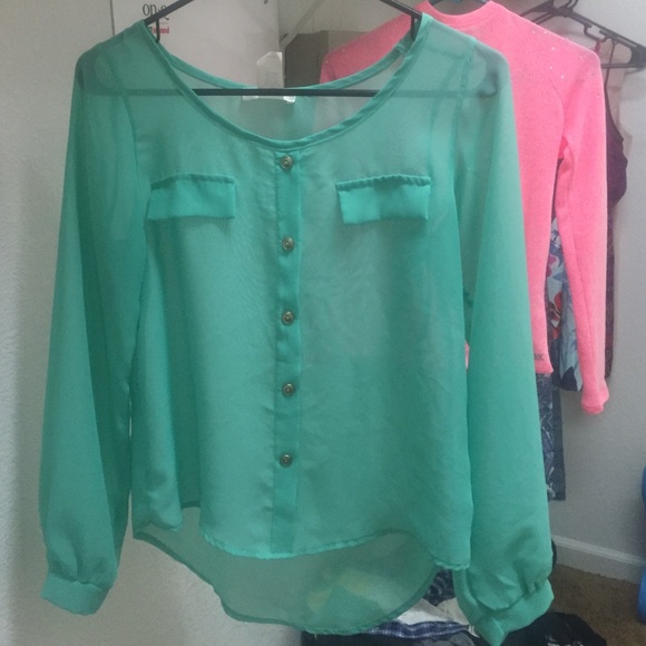 Turquoise shear high low top