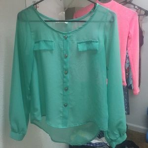 Turquoise shear high low top