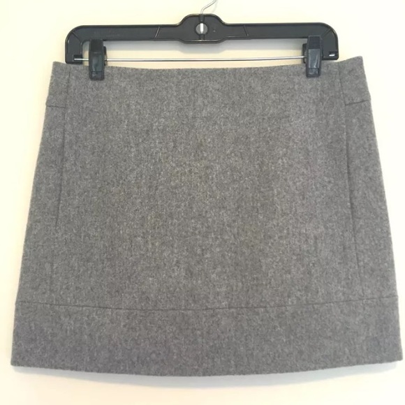 J.Crew Sz 4 Gray Felted Wool Mini Skirt Pockets
