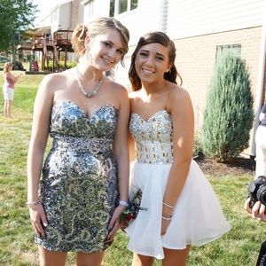 White Beaded Formal Dress