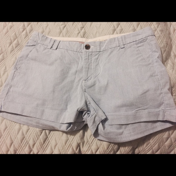 Blue and white striped short