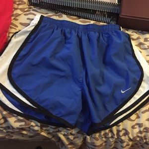 Blue nike tempo running shorts