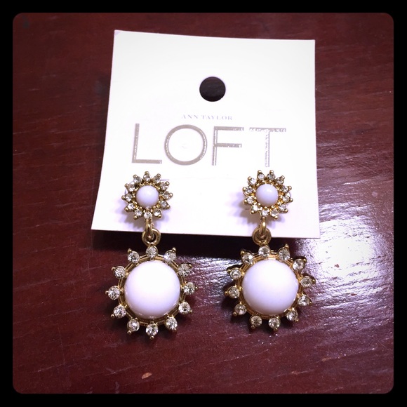 LOFT Jewelry - New White and Gold LOFT Earrings