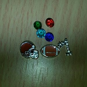 Football living floating charms 7pc