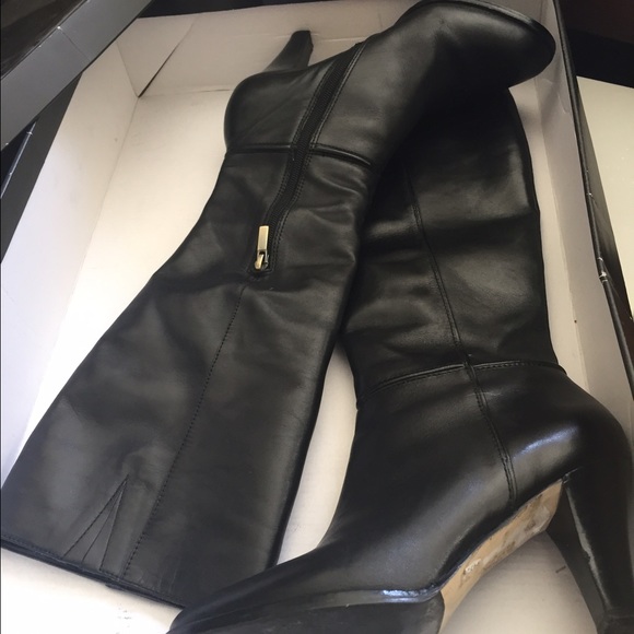 Banana republic black leather Cate boots
