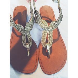 Gorgeous Gold Thong Sandals!
