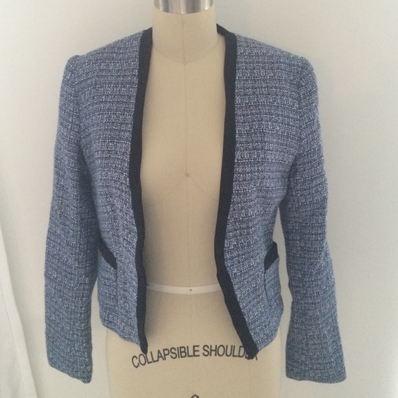 Blue boucle structured jacket - Picture 1 of 4