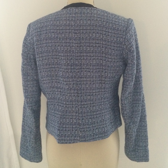 Blue boucle structured jacket - Picture 4 of 4