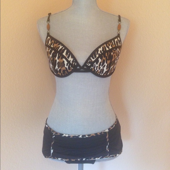 Nanette Lepore Leopard underwire skirt bikini
