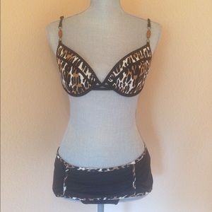 Nanette Lepore Leopard underwire skirt bikini