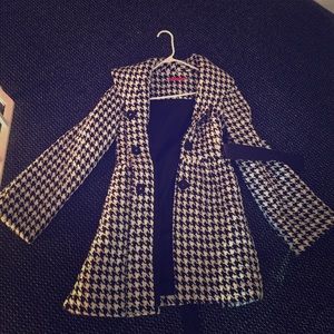 wool black and white pea coat