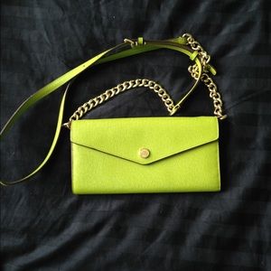 Michael Kors lime saffiano leather cross body