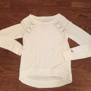 White sequined hollister sweatshirt