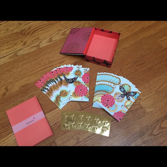 Papyrus card and envelope set birds & butterflies