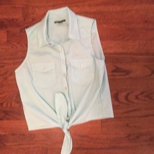 Cropped tank button down