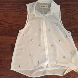 Tank top with sequined embellishments