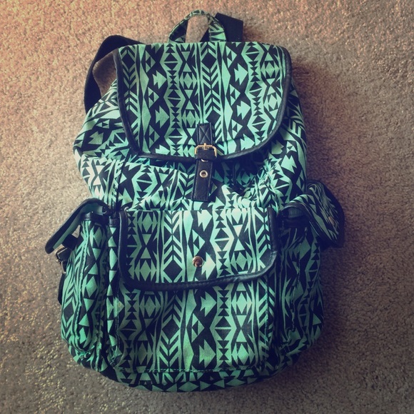 Tribal green backpack