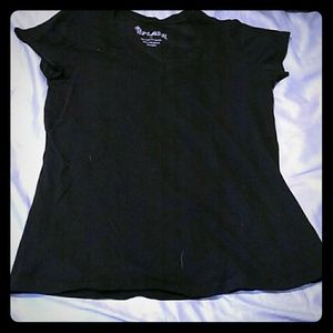 Black V-neck shirt