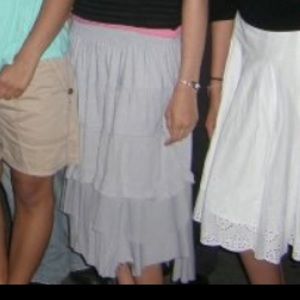 Gray frilly skirt. Casual