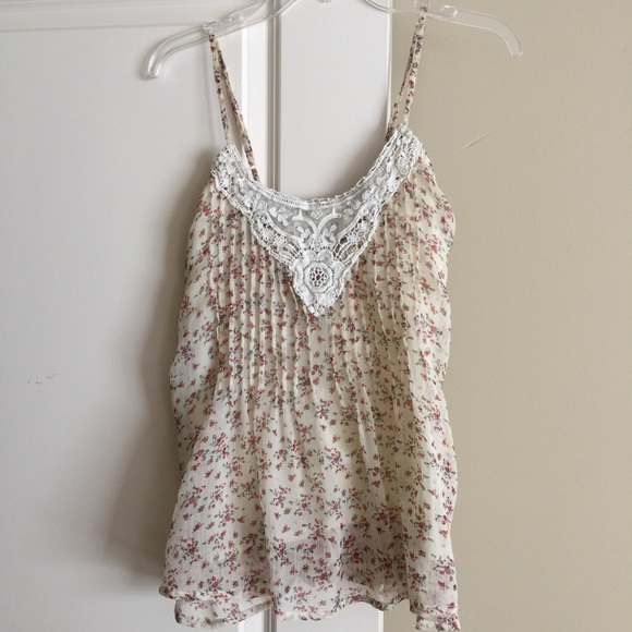 Floral Cream Tank Top - Picture 1 of 2