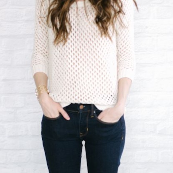 GAP Sweaters - 🍩 SOLD - GAP | Ivory Open-Knit Pullover Sweater